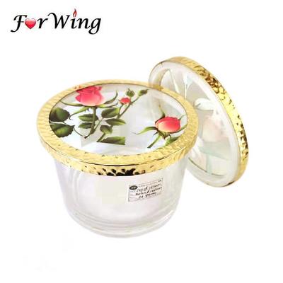 Scented candle jar metal and glass lids